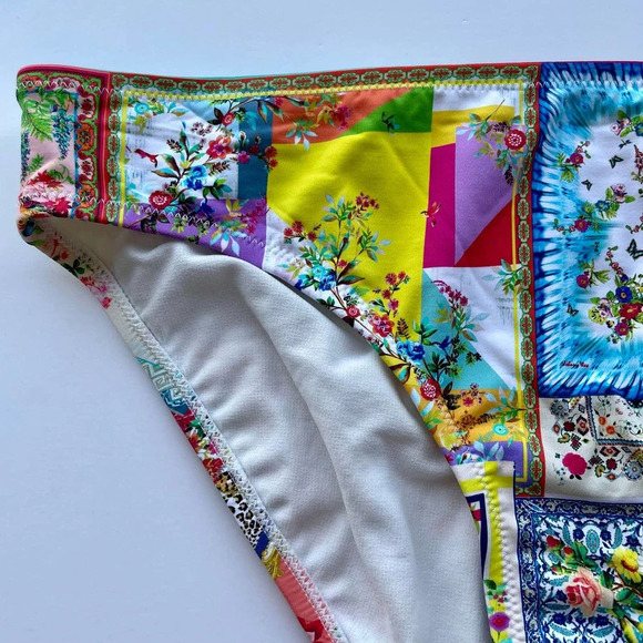 Johnny Was Iva Hipster Bikini Swim Bottom Floral Print Size Small NEW - Picture 3 of 9